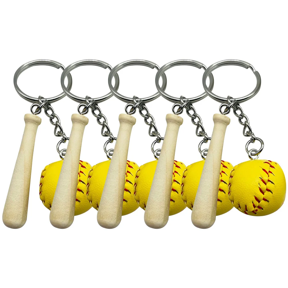 

5Pcs Baseball Key Ring Backpack Bag Hanging Pendant Decor Gift for Baseball Lovers