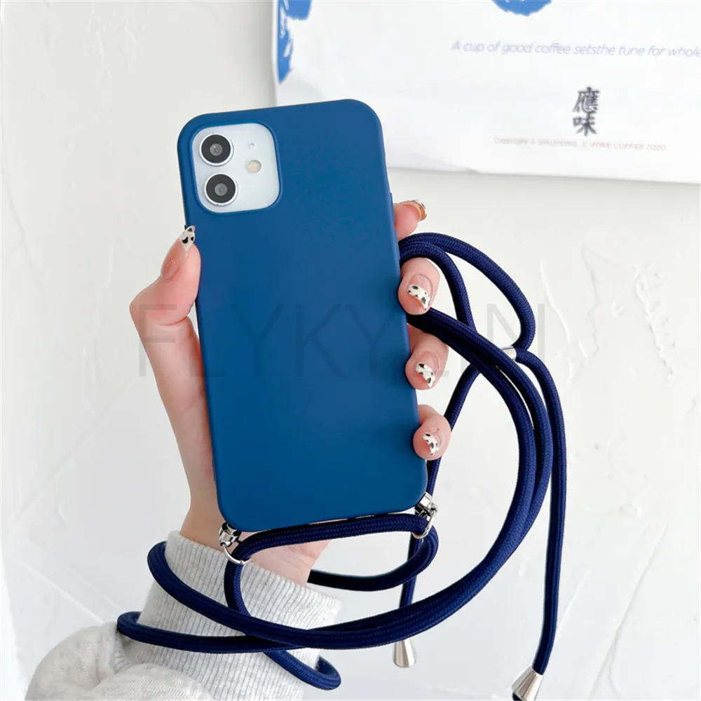 samsung flip phone cute Crossbody Lanyard Neck Strap Cord Case For Samsung Galaxy S22 Ultra S21 Plus S20 FE S10 S9 S8 Note 10 20 Matte Silicone Cover samsung flip phone cute Cases For Samsung