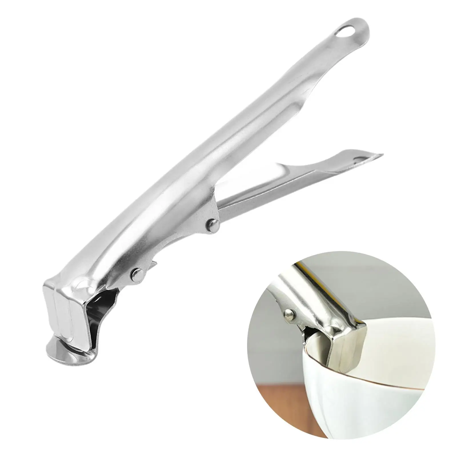 

Pot Pan Gripper Tongs Easy to Use Wear Resistant Comfortable Handle Rustproof Creative Bowl Dish Clip for Home Baking Microwave