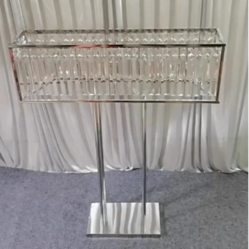 crystal Flower Rack for Wedding Center, Main Table Decoration, Road Lead, Electroplated Gold, , Party Event, 2Pcs