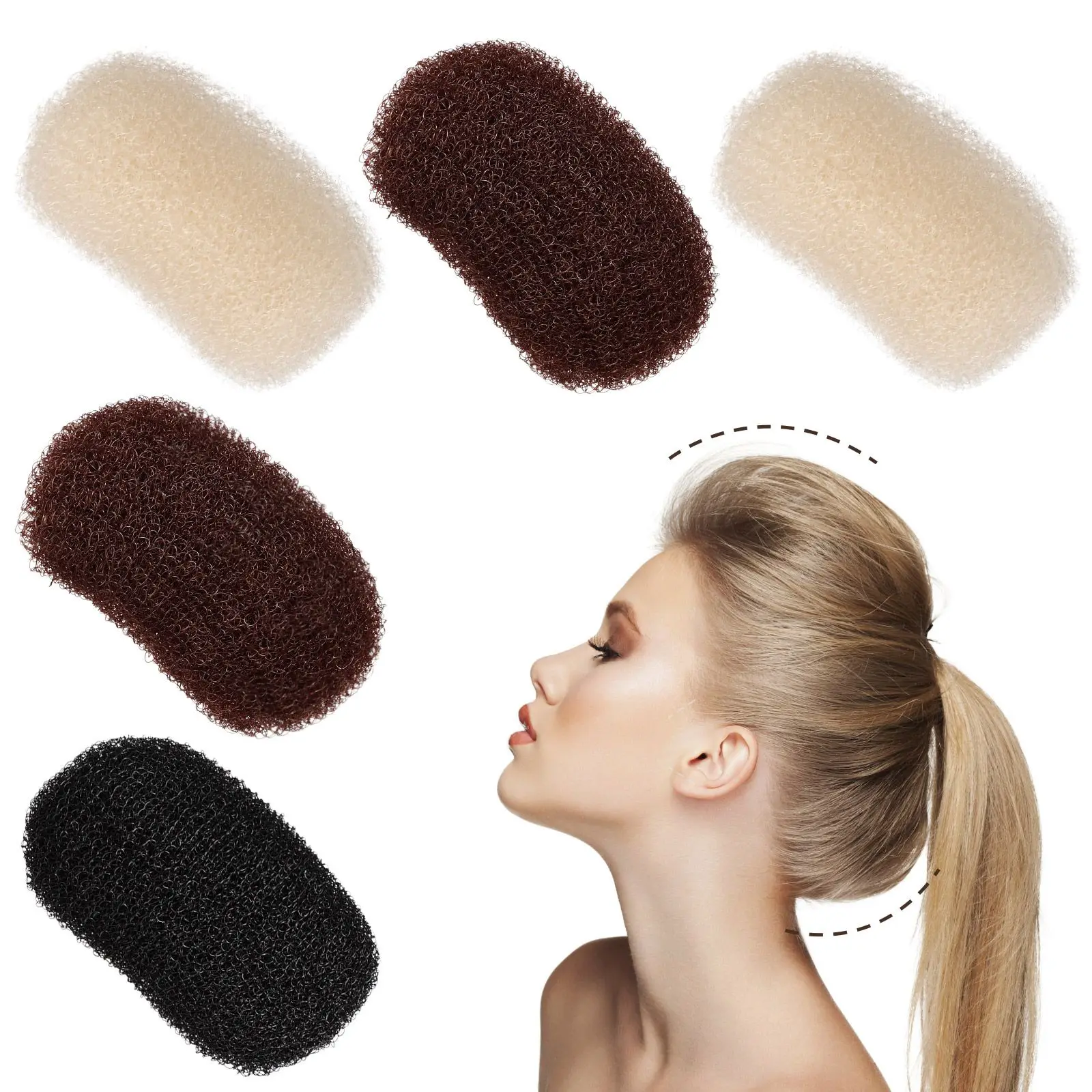 5pcs Heightening Women Hair Styling Clips Padding Clamp Accessory Bump Hair Cushion Up Volume Tools Mixed Color