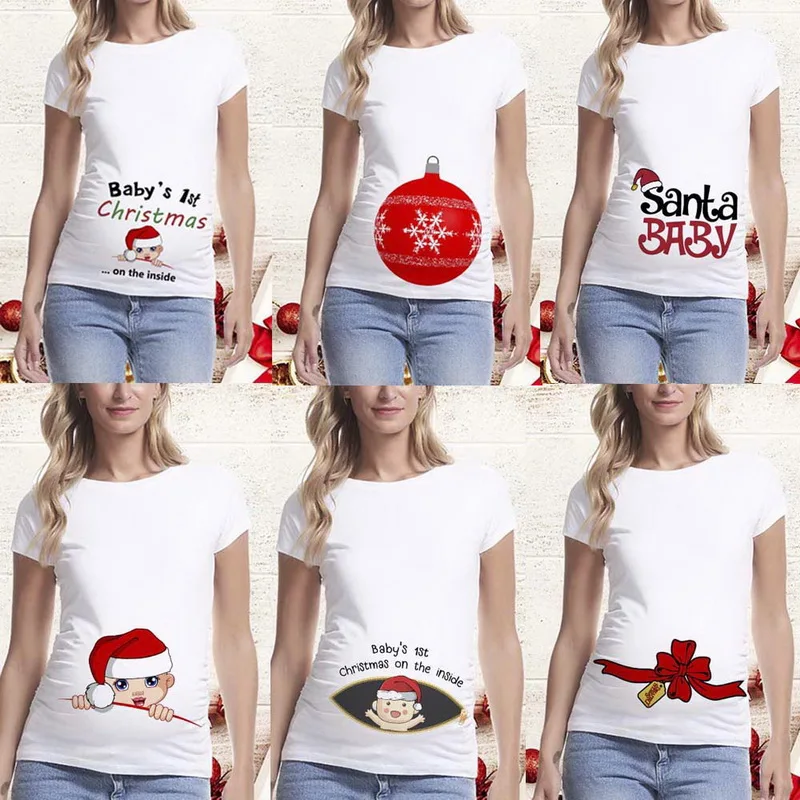 Christmas t shirts for pregnant ladies Clearance