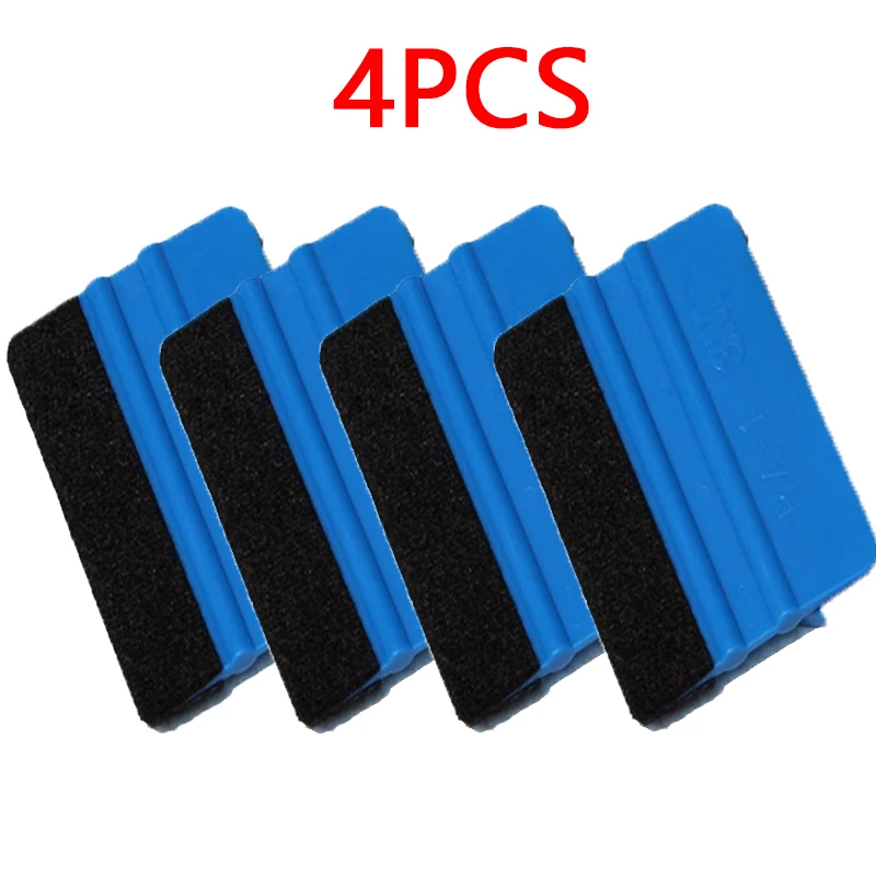 Auto Blau Vinyl Carbon Faser Fenster Eis Entferner Reinigung Waschen Auto  Schaber Mit Filz Rakel Werkzeug Film Verpackung Schaber 1/2/4Pcs -  AliExpress