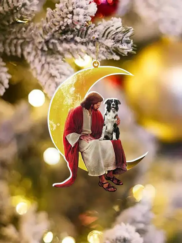 

Christmas Moon Ornaments Jesus Ornament Jesus Sitting On The Moon With Dog Christmas Tree Decoration For Christmas