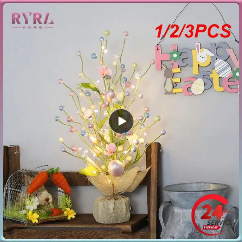 

1/2/3PCS 45cm Easter Decorations LED Egg Tree Colorful Fake Plant Flower Easter Spring Party Home Decor Happy Easter Gift