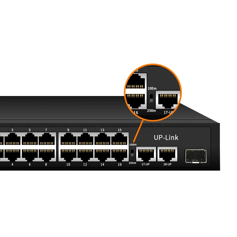 48V POE Switch 8/16/24Port Ethernet Switch 10/100/1000Mbps IEEE 802.3 af/at For IP Camera/Wireless AP/CCTV Security Camera Syst