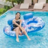 Women Patterned Inflatable Swimm Pool Float Mat,Sized Giant Float With Headrest, Floating Raft Water Rest Room On The Lake 1