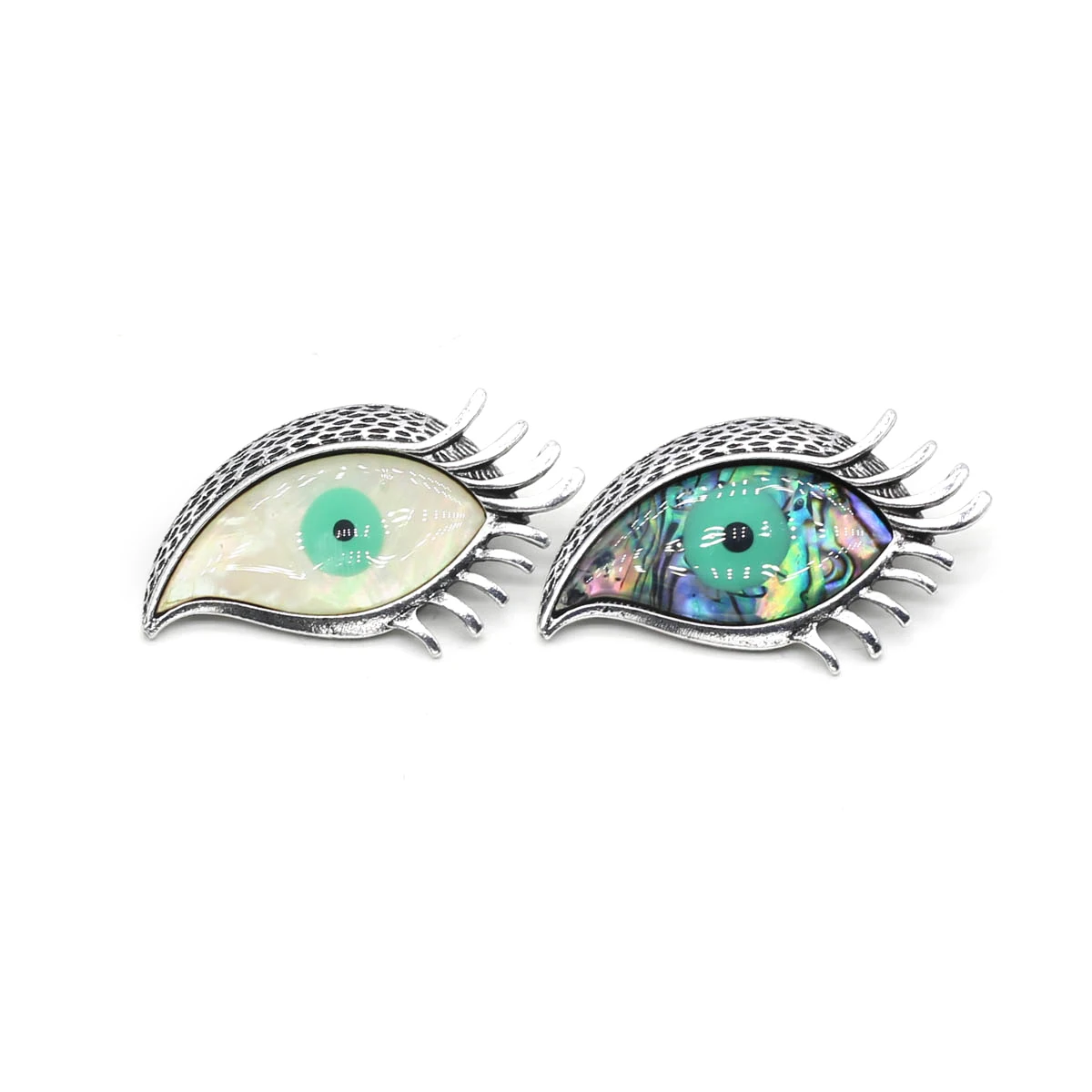 

50x30mm Devil's Eye Natural Shell Brooch Pendant Abalone Shell Charms for Jewelry Making Supplies DIY Necklace Brooch Accessory