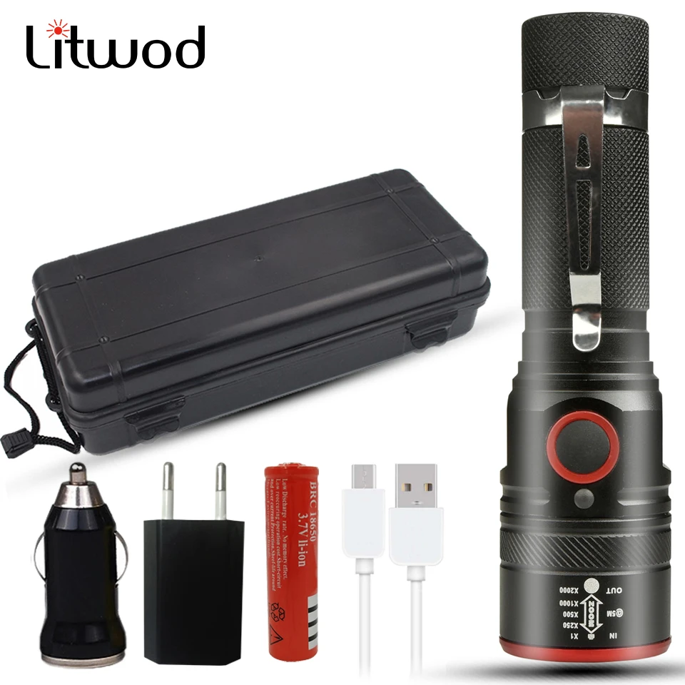 

Bike Light Led Flashlight XM-L T6 USB Rechargeable 18650 Battery Torch 3000lm Aluminum Waterproof 3 Mode Lantern for Cycling