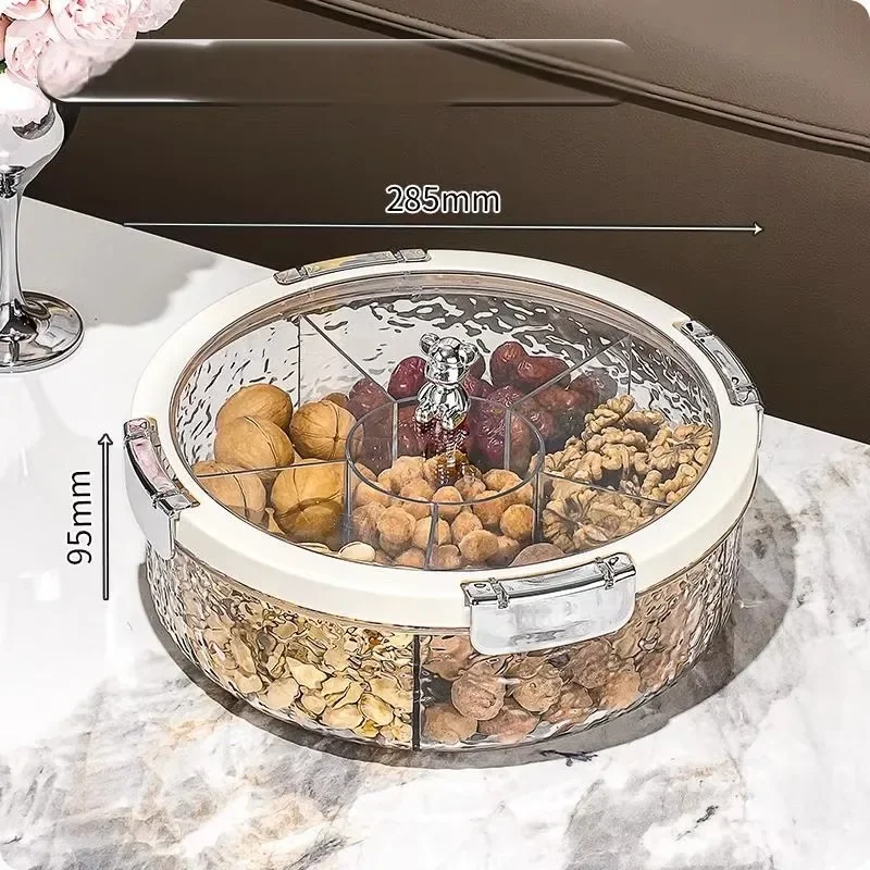 Ripple Seal Snack Box Portable Home Living Room Sealed Dried Fruit Tray New Year Coffee Table Snacks Treats Candy Box 6