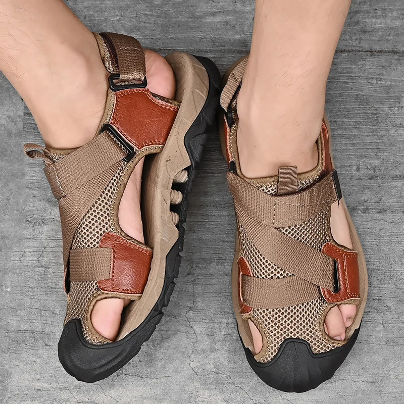 Men Leather Sandals leather sandals for Beach Roman mens