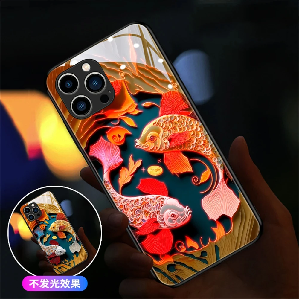 Pretty Starry Sky LED Light Luminous Phone Case For XiaoMi 13 12 11 Pro Ultra RedMi K60 K50 Poco F3 F4 F5