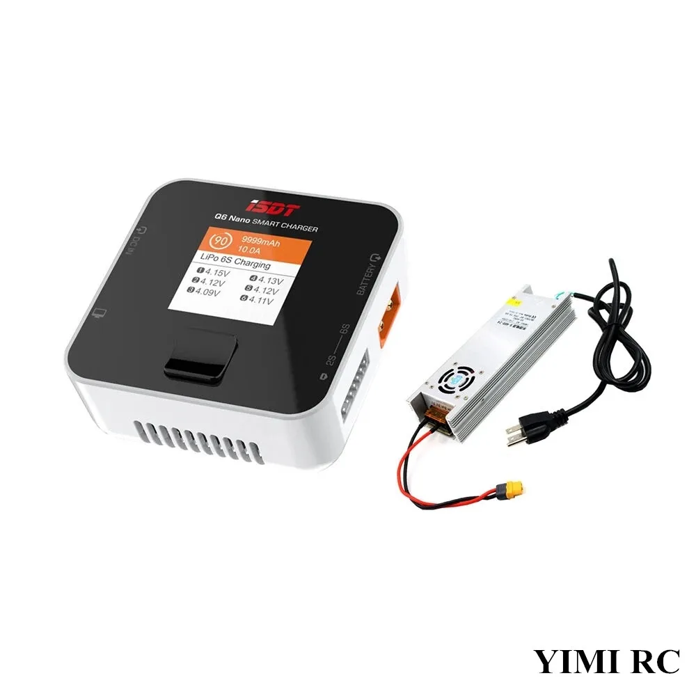 

Зарядное устройство для литий-полимерных аккумуляторов ISDT Q6 Nano BattGo 200W 8A с LANTIAN 24V 16.6A 400W адаптер питания для литий-полимерных аккумуляторов 1-6S