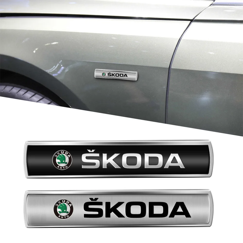 MetalCarSideStickerTrunkFender3DDecorBodyAccessoriesForSkoda
