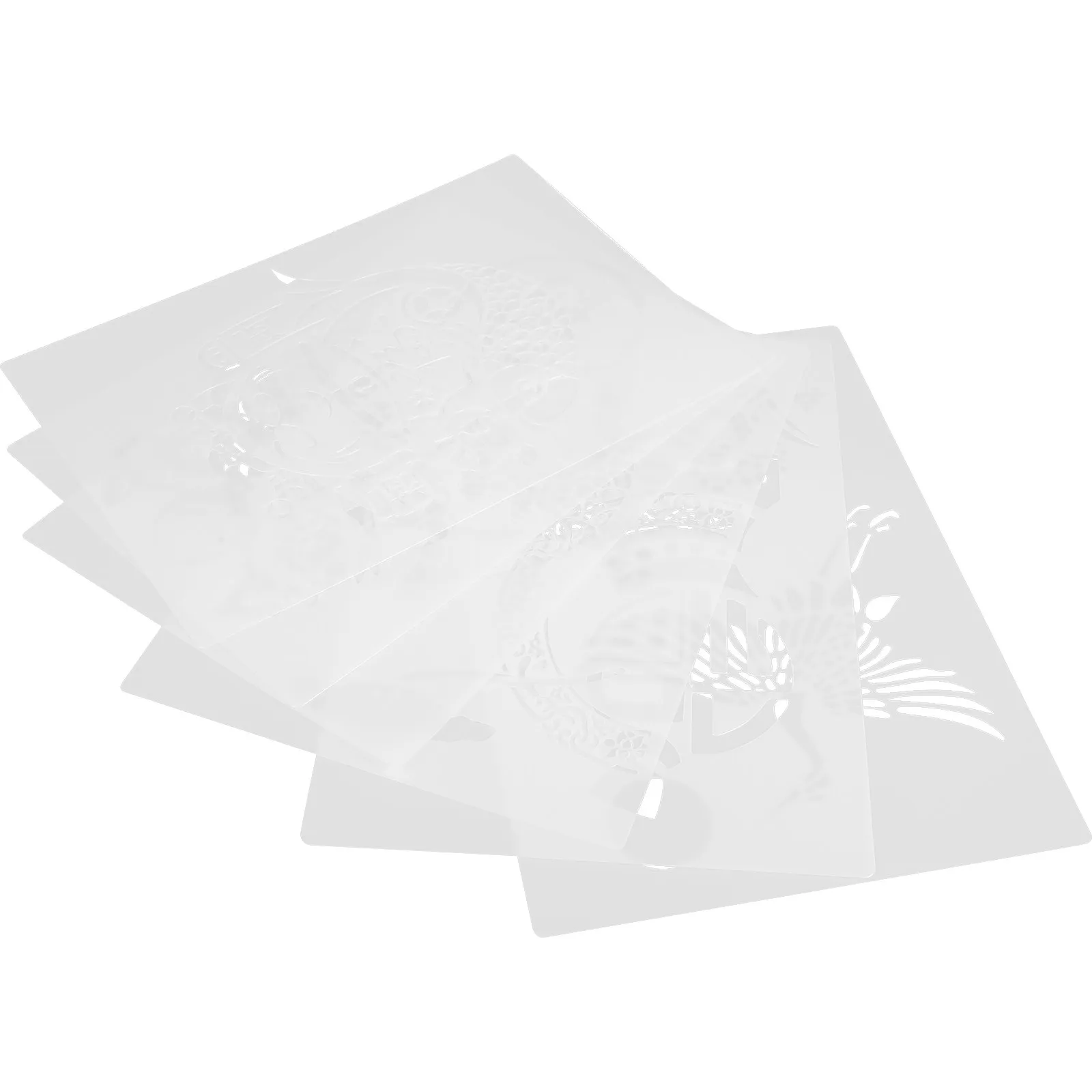 6Pcs 중공 신문 손으로 인쇄한 템플릿 중국 새해 DIY 스텐실 나무 종이 장..