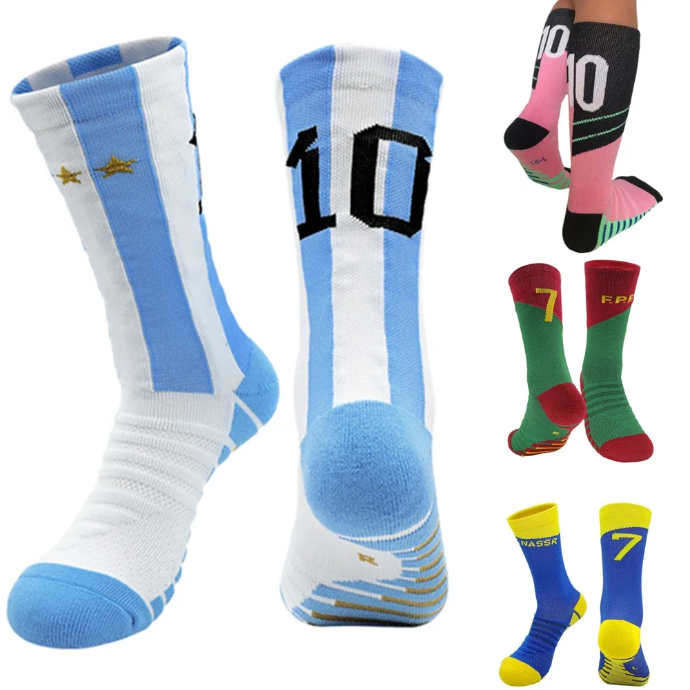 Sports Socks Kids Futbol Socks For Boys Soccer Sport Cycling Adult Mid-tube Towel Bottom Anti-Slip Children Gift