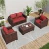 Outdoor Patio Furniture Set, 5 Pieces Outdoor Sectional Wicker Patio Furniture, Outdoor Sofa with Storage Coffee Table 1