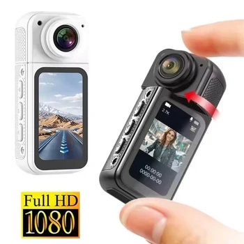 Mini Telecamera WiFi HD 1080P 2.7K, Registratore Video Digitale Portatile, Bodycam per Polizia 180° °   Videocamera Sportiva Rotante DV per Ciclismo
