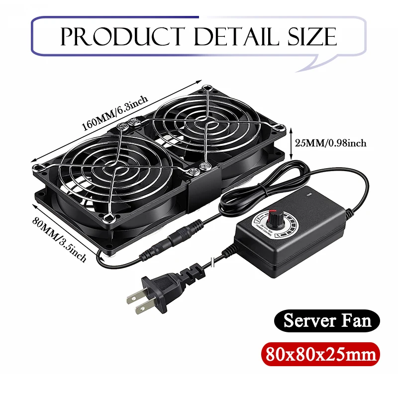 Gdtime-case pc Cpu Ventilador de Refrigeração Bola Dupla Btc Máquina Chassis Workstation Gabinete Radiador 80x25 mm 12v 220v - Imagem 5