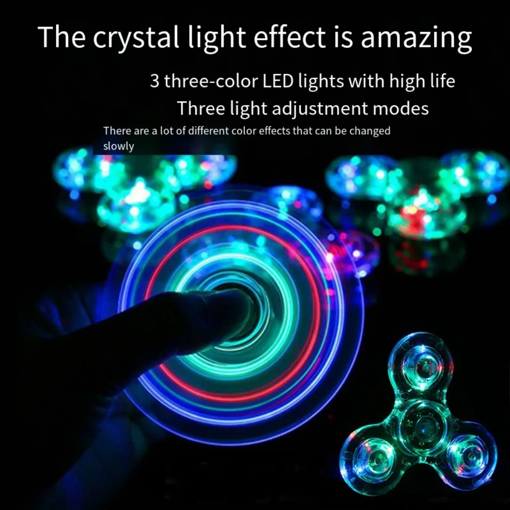 

Luminous Fidget Spinner Colorful LED Light Hand Top Spinner EDC Figet Fingertip Gyroscope Stress Decompression Toys for Children