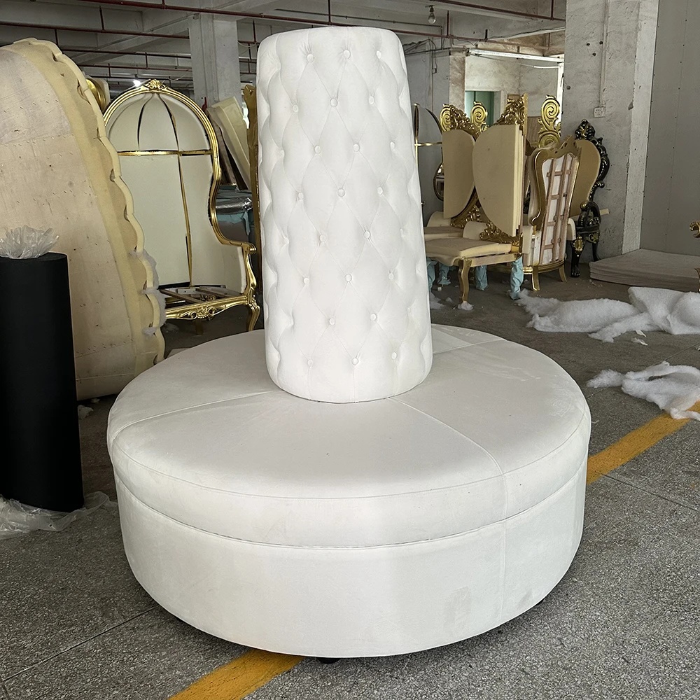 Luxury Banquet Wedding Bride And Groom Armless Throne Chair Sofa For Wedding Rental luxury gold new style wedding two seat throne sofa king chair set for sales