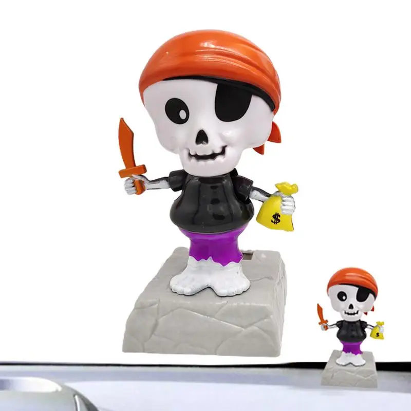 

car Creative Swing Pirate Solar Pirate Bobblehead Cartoon For Dashboard Enthusiast Gift Car Interior AndBedside Table Decoration