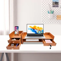 Computer Monitor Stand, Space-Saving, MDF, Computer Rack with Drawers for Study Office 1