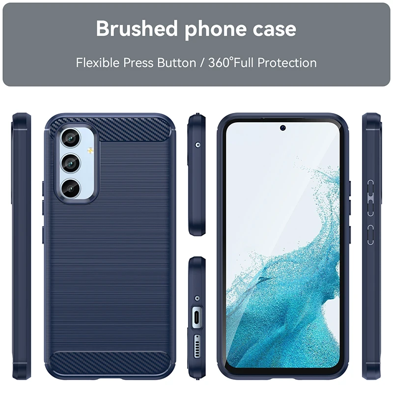 Shockproof Armor Carbon Fiber Silicone Phone Case