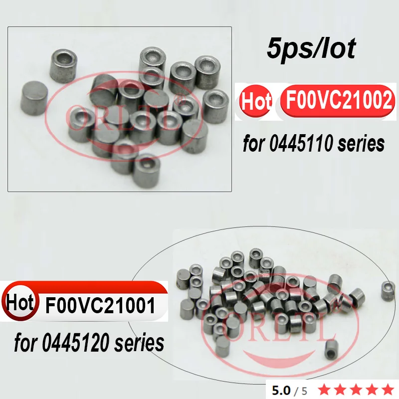 

5 шт. ORLTL F00VC21001 FOOVC21002, запасные части, шаровое сиденье инжектора F00VC21002 FOOVC21001, сиденье клапана для серии 0445110/120
