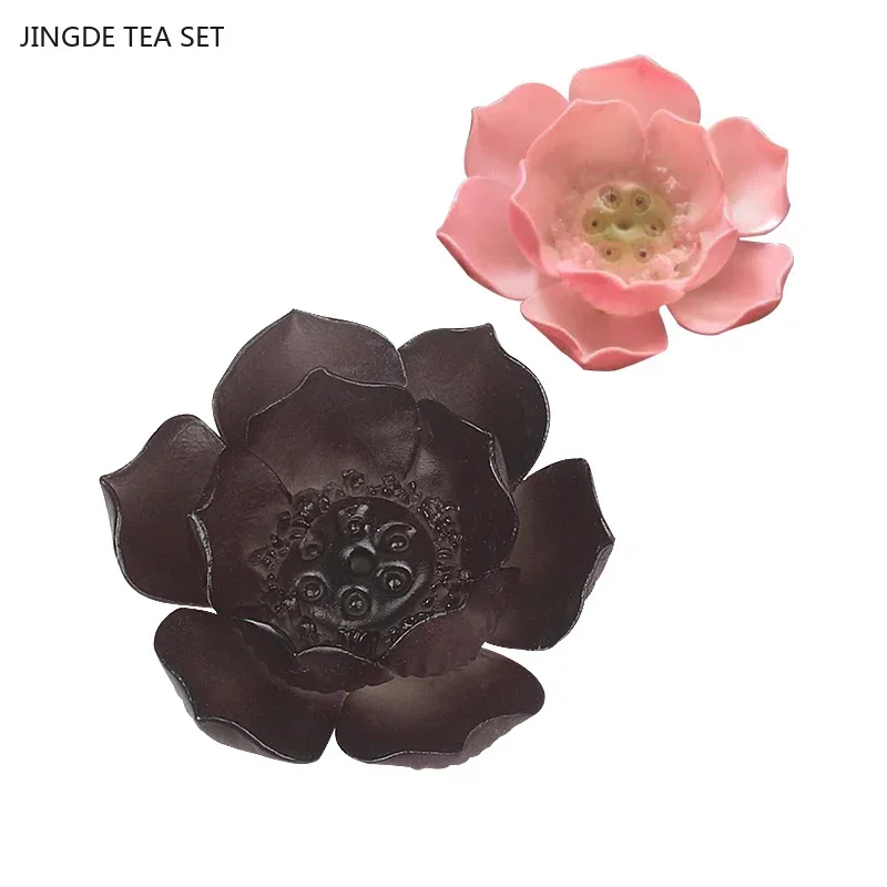 Tea Pet Ornaments Ceramic Color-changing Tea Pet Chinese Tea Set Accessories Flower Model Sculpture Decoration Home Tray Ornaments Crafts