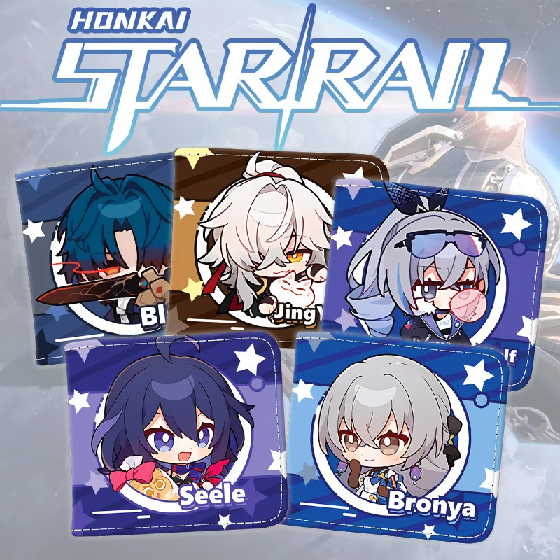 

Anime Game Honkai: Star Rail Cosplay Jing Yuan Silver Wolf Seele Bronya Himeko Luocha Blade Merch Wallet Purse Moneybag Gifts