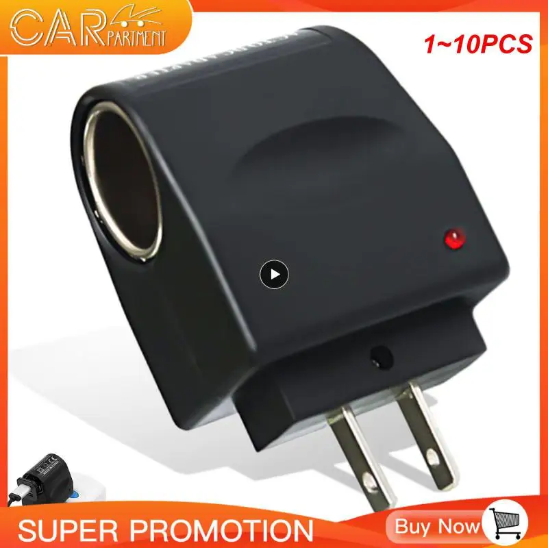 

1~10PCS EU 220V To 12V DC Car Power Adapter Socket Converter Car Cigarette Lighter For Automobile Wall Socket Splitter