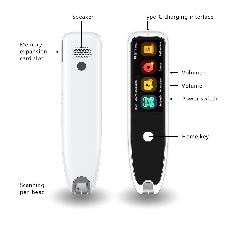 MD03 Portable Pen Scanner 134 Languages Translation Pen Scanner Instant Text Scanning Reading Voice Scan Translator Device