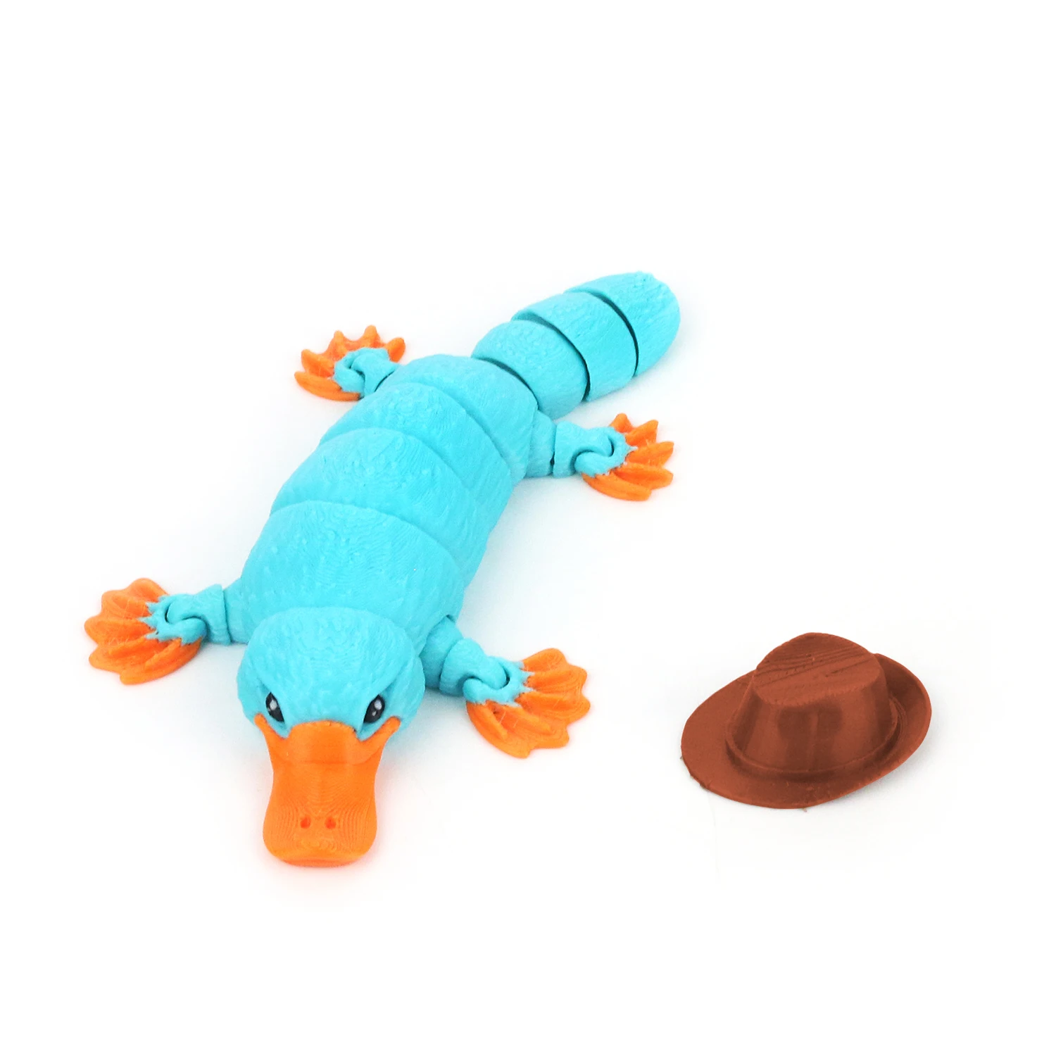 3D printed articulated platypus ornament decoration toy with hat, new unique gift figurine model 4