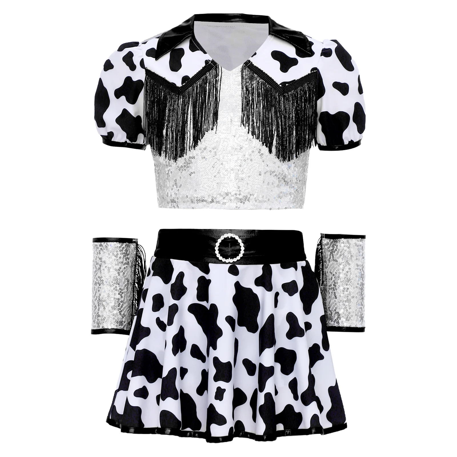 Déguisement Cowgirl Fille à Sequins – Crop Top et Jupe-Culotte – photo 4