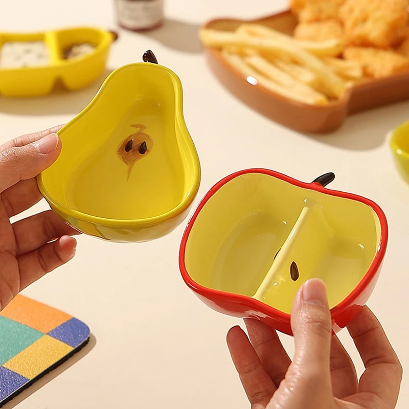 Creative Cartoon Fruit Shaped Ceramic Dinner Plate Soup Bowl Kids Fruit ...