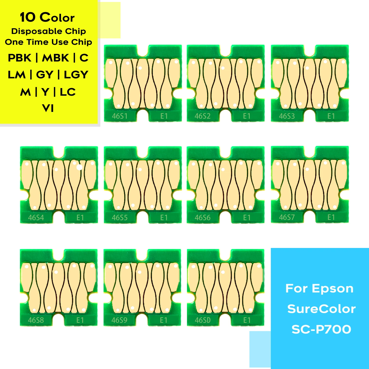 Europe Use T46S Disposable One-Time Use Chip for Epson SureColor P700 SC-P700 Printers Ink Cartridge