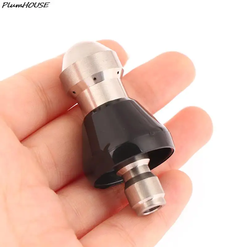 

Stainless Steel Pressure Washer Drain Sewer Cleaning Pipe Jetter Spray Quick Plug Drain Hose Nozzle Back Wear Resistance