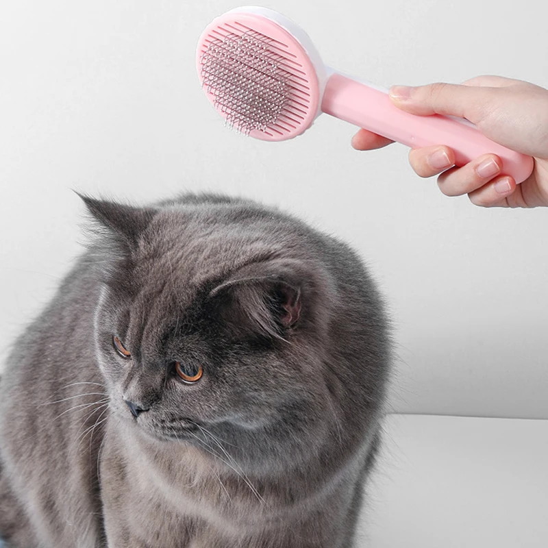 Cat Brush Pet Comb Self Cleaning Slicker Brush Remove Hair Grooming Pet Dematting Comb Beauty Slicker Dog Pet Hair Brush Dog Grooming Comb