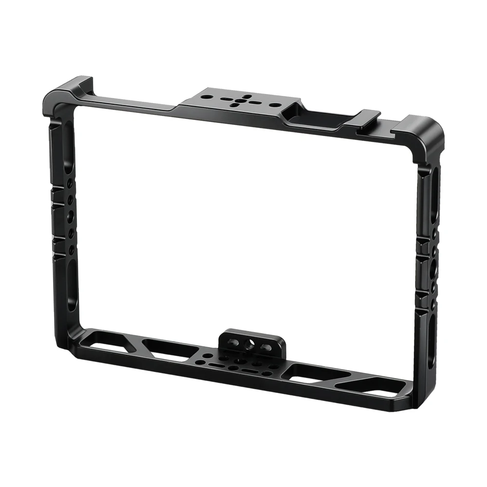 Full Monitor Cage Rig for Lilliput HT7S 7" 4K with Wooden NATO Handles Top Shoe