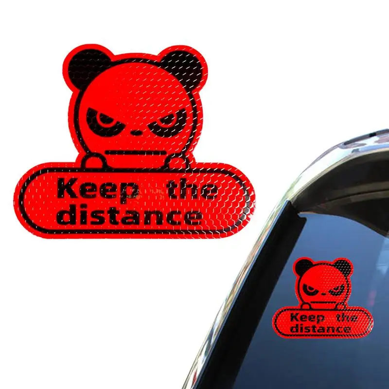 

Keep The Distance Strongly Reflective Stickers For Cars Creative Panda Reflective Stickers High Visibility Self-Adhesive Diamond