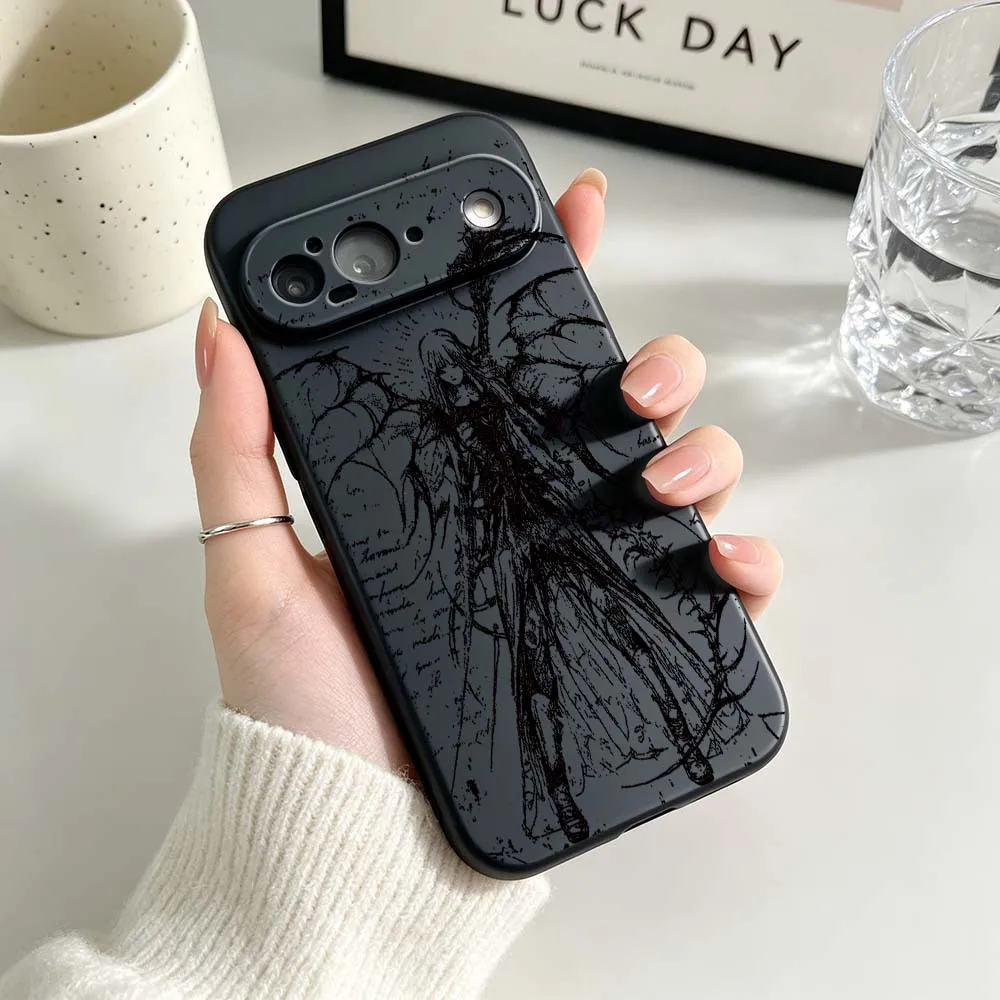 Retro Gothic Style Black Soft Silicone Phone Case Cover