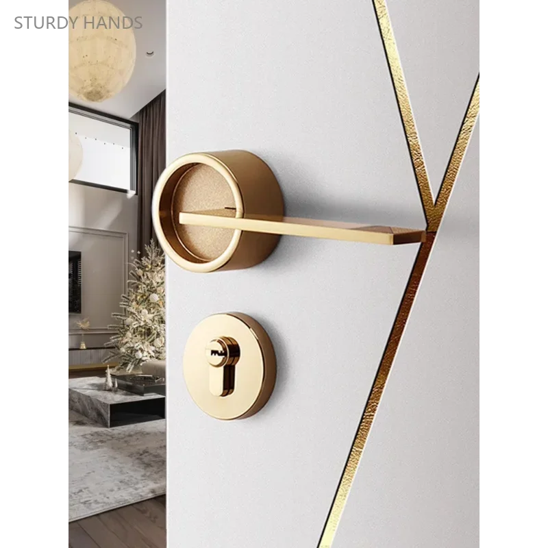 

1PCS zinc alloy silent split door lock, household universal indoor lock door handles for interior doors Hardware accessories