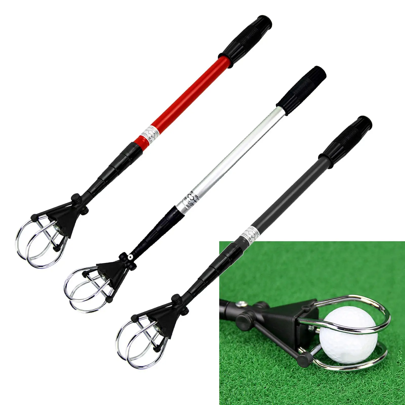 Golf Ball Pick Up Retriever Grabber Tool Putter Grip Practical