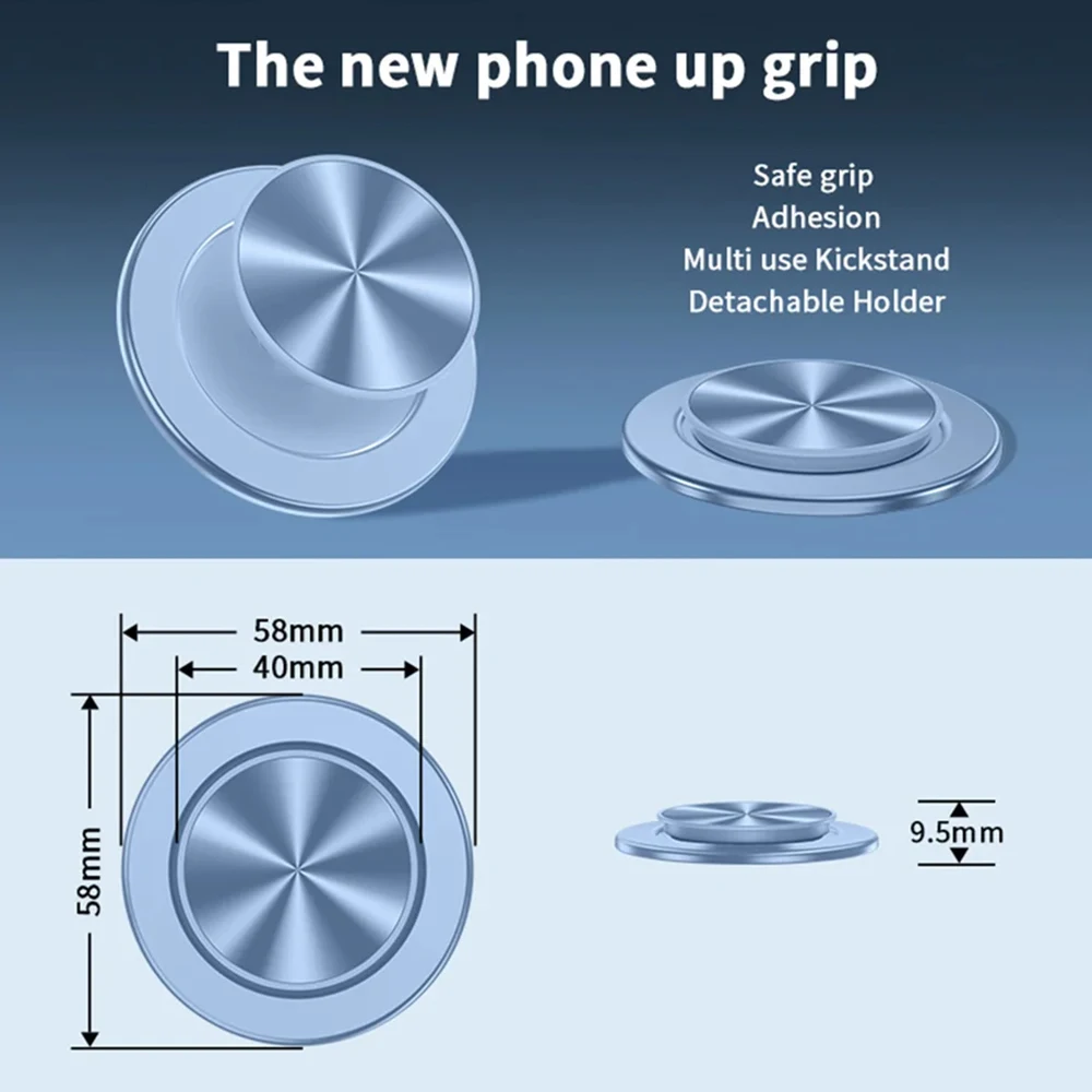 Aluminum Alloy For MagSafe Cellphone Grip Stand, Magnetic Phone Holder, Collapsible Kickstand with Magnetic Ring for iPhone 4