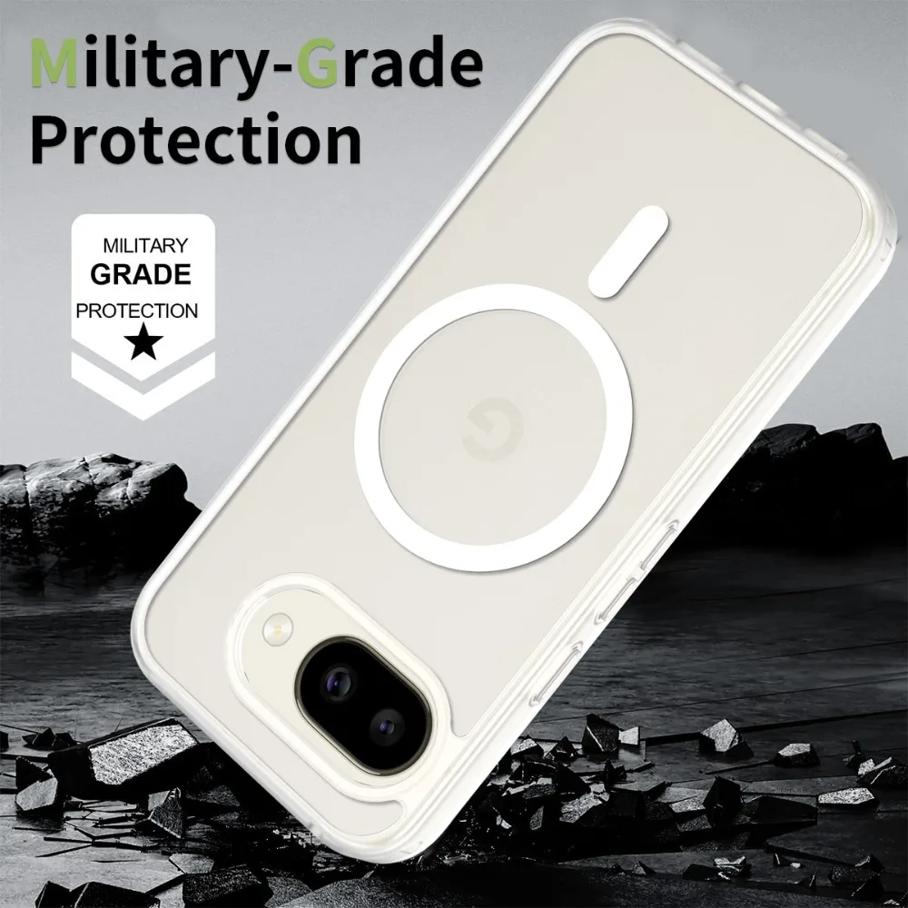 Magnetic Shockproof Phone Case with Airbag Drop Protection and Matte Finish | Wireless Charging Compatible
