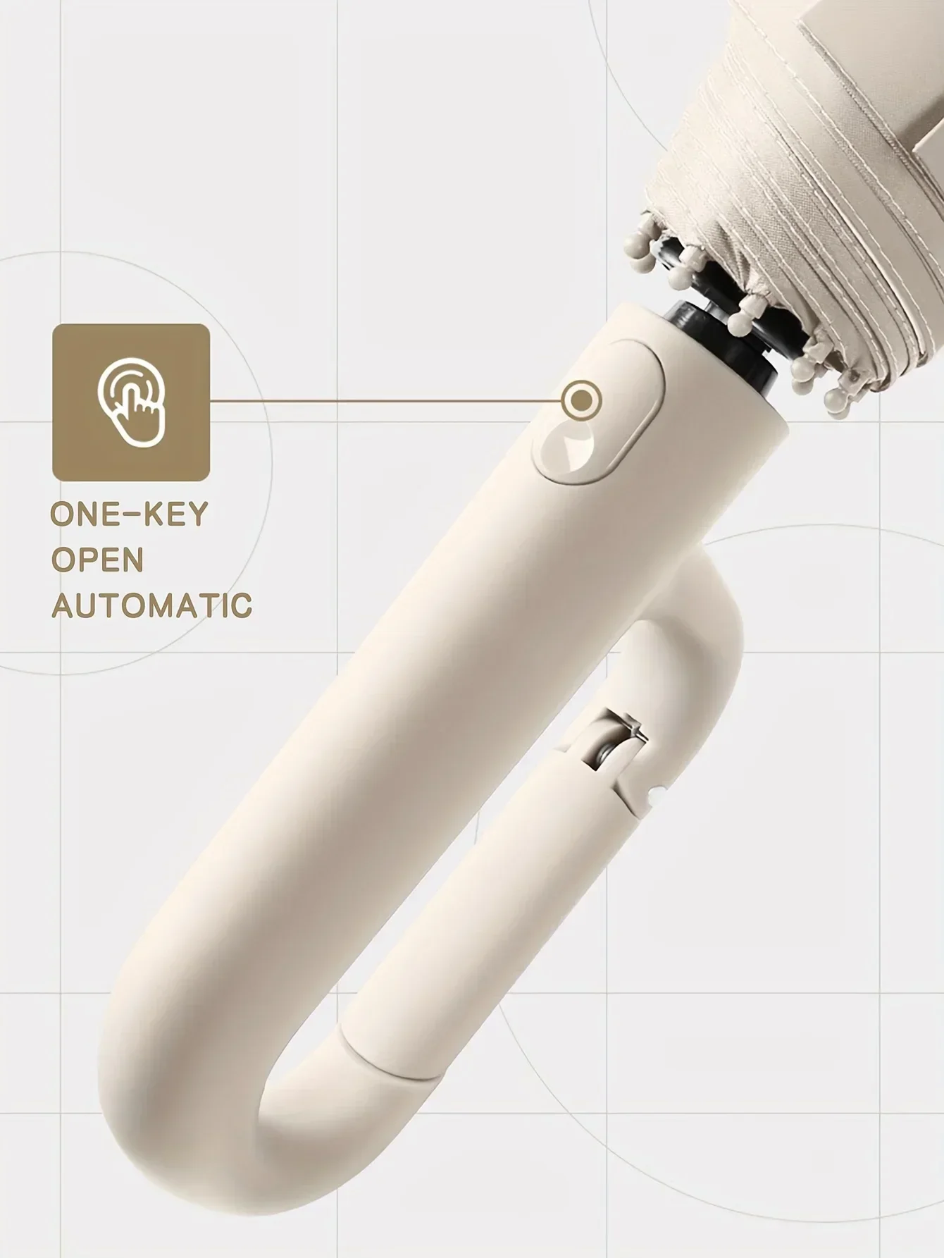 Description Picture 3 of item30 Bones Windproof Strong 105CM Reinforced Automatic Folding Umbrella for Men, Large Buckle Handle Wind and Water Resistant