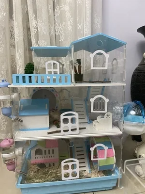 Title 15, 2/3 Layers Transparent Hamster Cage Acrylic Sma...