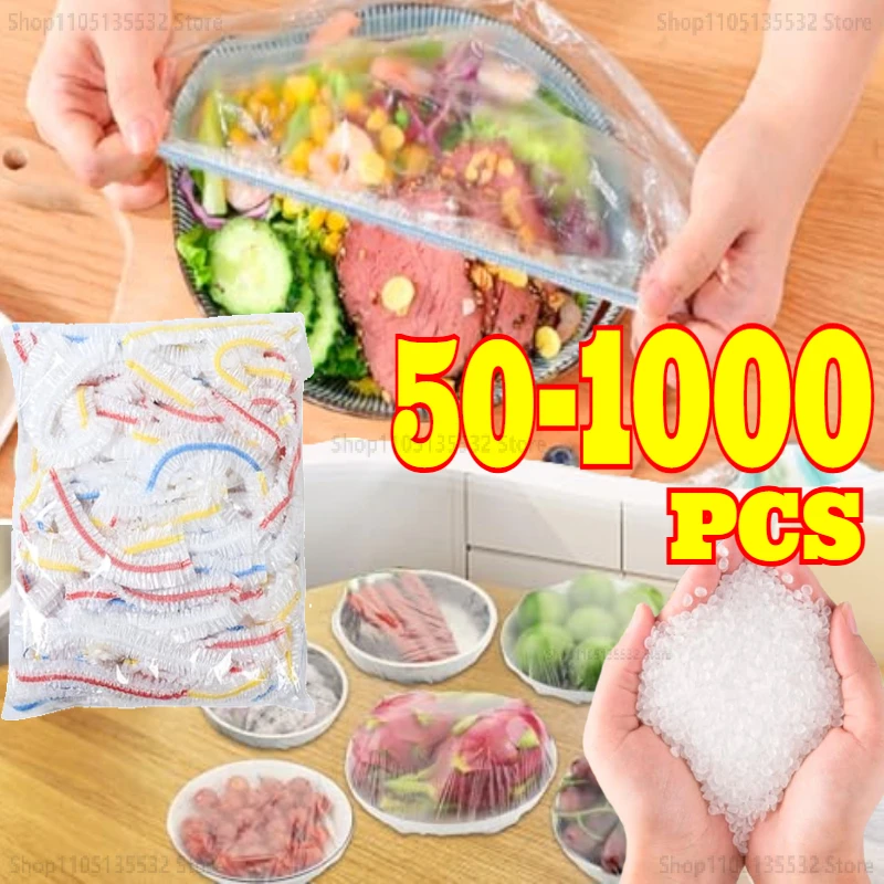 Reusable Food Cover Plastic Wrap Elastic Food Lids for Bowls Plates Kitchen Saver Bag