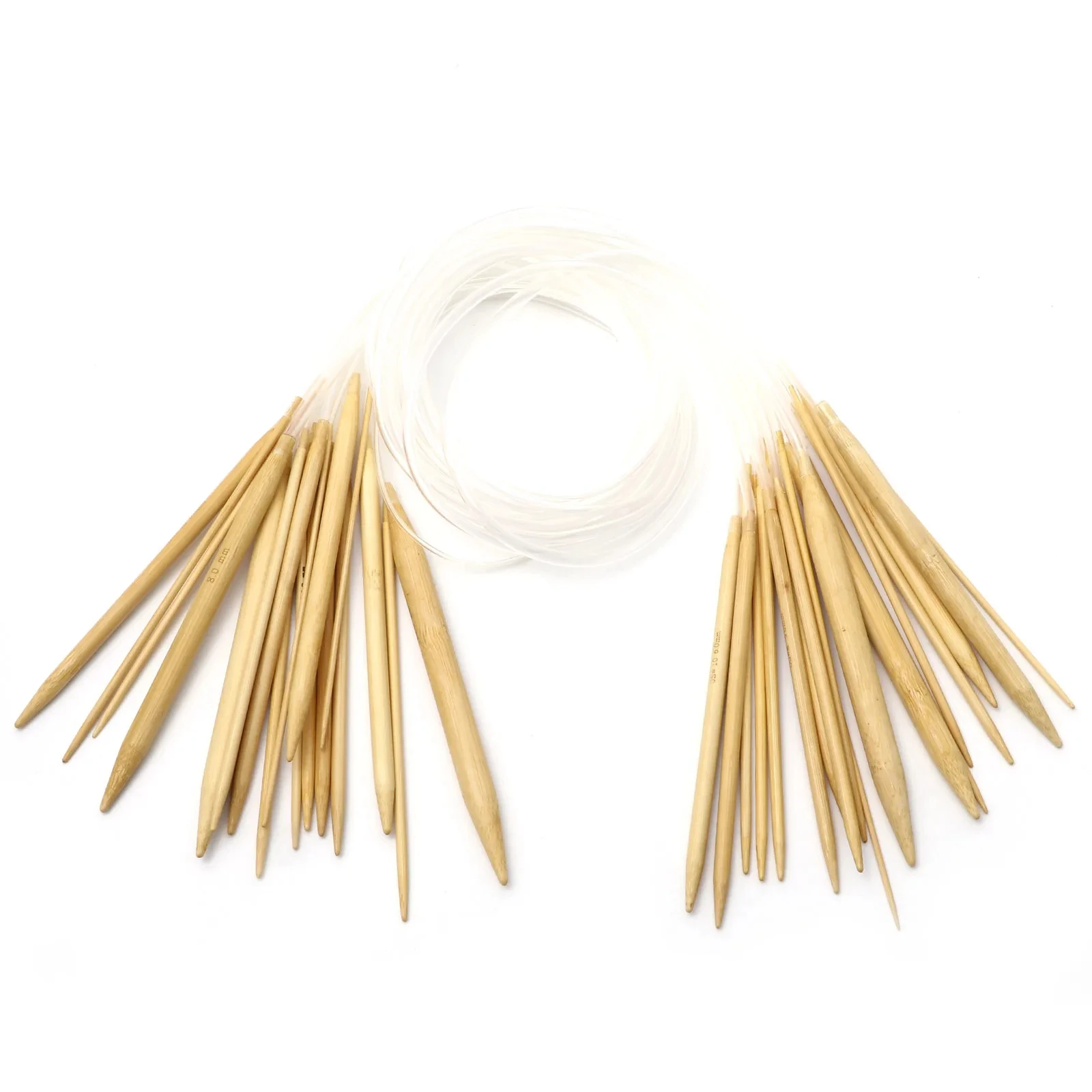 Bamboo Plastic Circular Knitting Needles 1Pcs Beige Crochet Needles Pins Needle Craft Tools DIY Sewing Tools 5mm 8mm